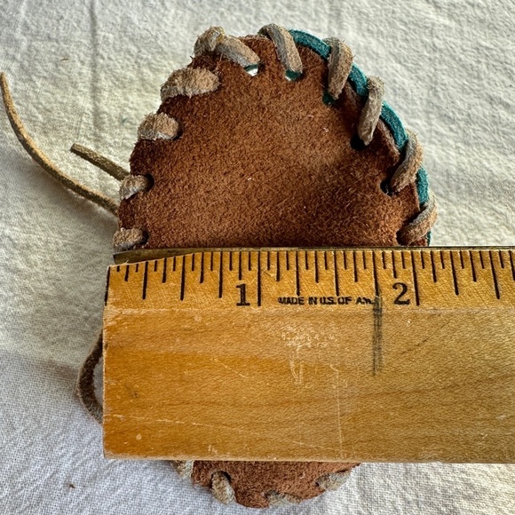 Hand Sewn Turquoise Deer Hide Baby Moccasins - Picture 15 of 16